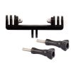 Double Bracket with Screw Mount Adapter for GoPro Hero11 Black / HERO10 Black / 9 Black / 8 Black / 7 / 6 / 5 / 5 Session / 4 Session / 4 / 3+ / 3 / 2 / 1, DJI Osmo Action and Other Action Cameras - Image 3