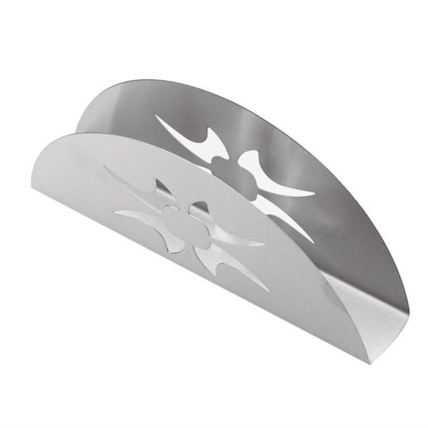 2 PCS Stainless Steel Western Fan-shaped Napkin Seat Napkin Holder Paper Towel Clip, Specification: Pattern - Image 5