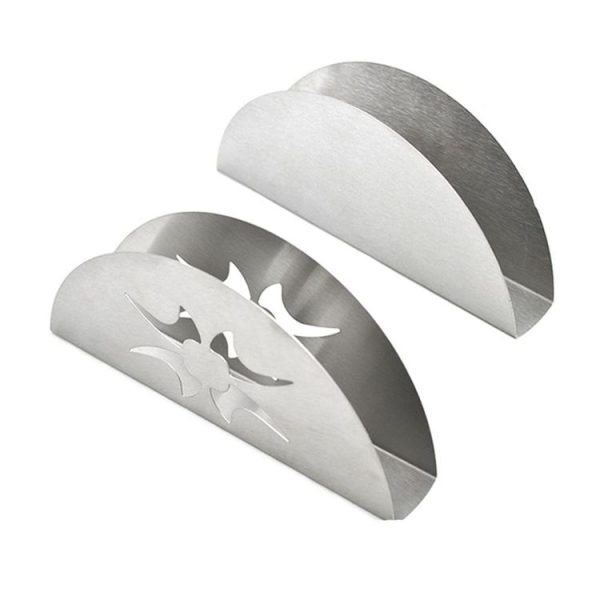 2 PCS Stainless Steel Western Fan-shaped Napkin Seat Napkin Holder Paper Towel Clip, Specification: Pattern - Image 6