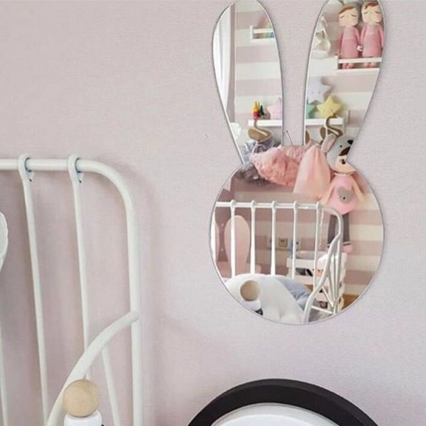 Creative Home Baby Room Children Room Cartoon Acrylic Mirror Pendant Decoration, Style: Rabbit (20x37x0.3 cm) - Image 2