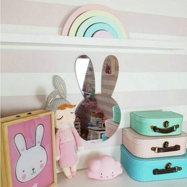 Creative Home Baby Room Children Room Cartoon Acrylic Mirror Pendant Decoration, Style: Rabbit (20x37x0.3 cm) - Image 4