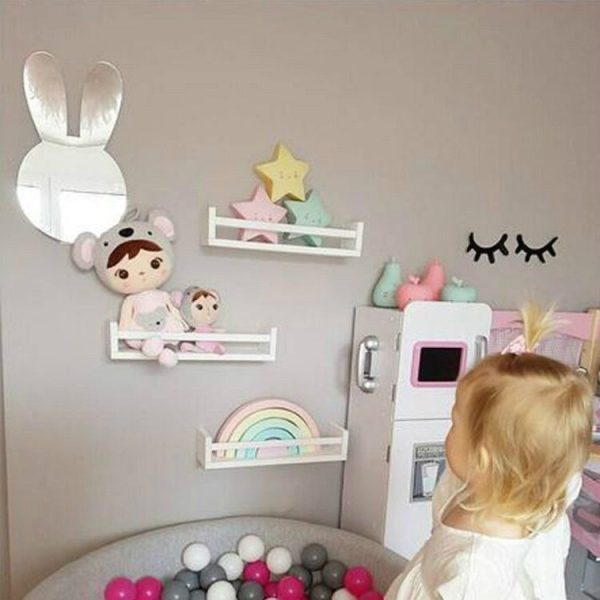 Creative Home Baby Room Children Room Cartoon Acrylic Mirror Pendant Decoration, Style: Rabbit (20x37x0.3 cm) - Image 5