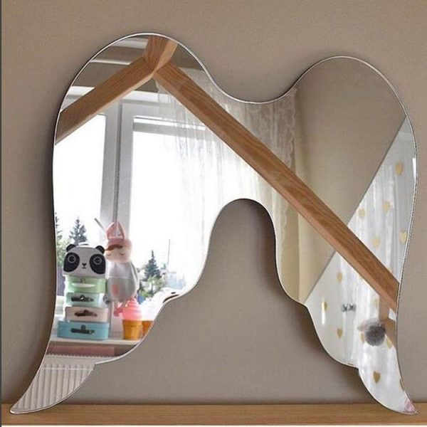 Creative Home Baby Room Children Room Cartoon Acrylic Mirror Pendant Decoration, Style: Archangel (29x30x0.3 cm) - Image 3