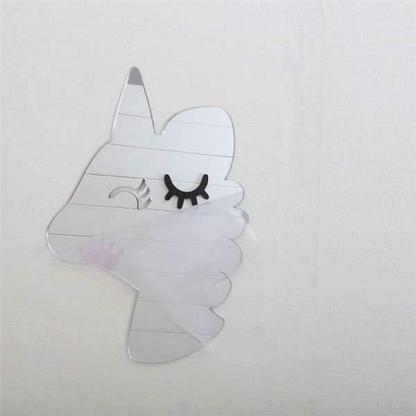 Creative Home Baby Room Children Room Cartoon Acrylic Mirror Pendant Decoration, Style: Unicorn (33x25x0.3cm) - Image 4