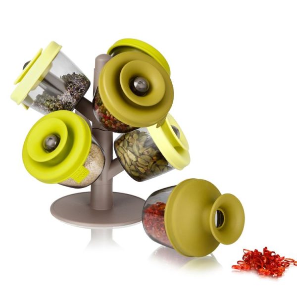2 PCS 6 in 1 Creative Spice Tree Pots Seasoning Tanks Cans Set Pop Up Spice Rack