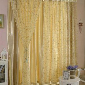 Bedroom Room Bubble Pattern Window Tulle Curtain Curtains Sheer Panel Drape Curtains, Size: 100 x 270 cm (Yellow)