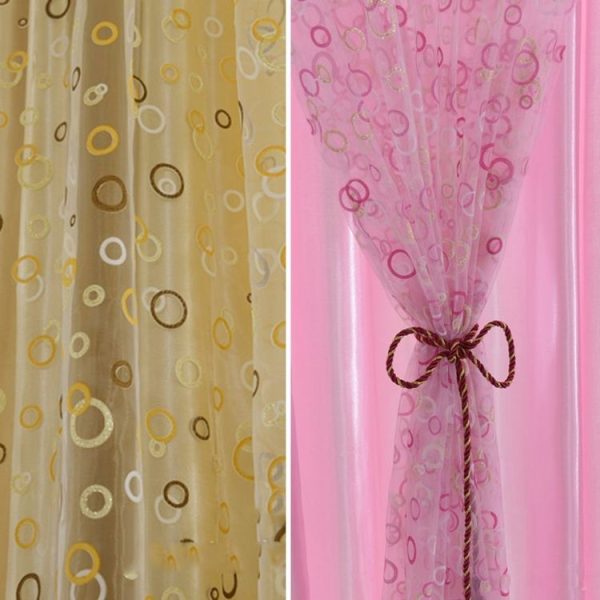 Bedroom Room Bubble Pattern Window Tulle Curtain Curtains Sheer Panel Drape Curtains, Size: 100 x 270 cm (Yellow) - Image 4