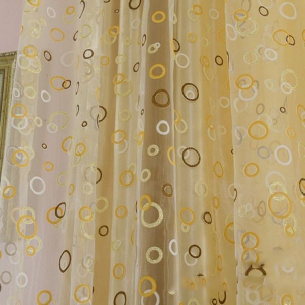 Bedroom Room Bubble Pattern Window Tulle Curtain Curtains Sheer Panel Drape Curtains, Size: 100 x 200 cm (Pink) - Image 5
