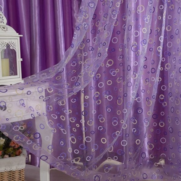 Bedroom Room Bubble Pattern Window Tulle Curtain Curtains Sheer Panel Drape Curtains, Size: 100 x 200 cm (Pink) - Image 7