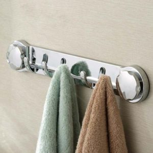 Suction Cup Hook Bathroom Towel Hook Multifunctional Row Hook (Chrome)