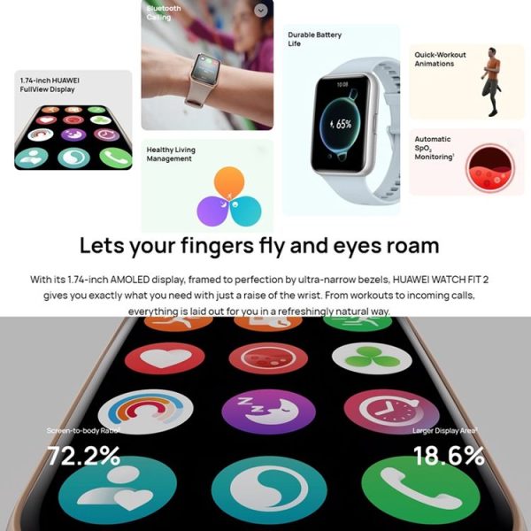Original Huawei WATCH FIT 2 Smart Sports Watch, Color: Vibrant Blue - Image 3