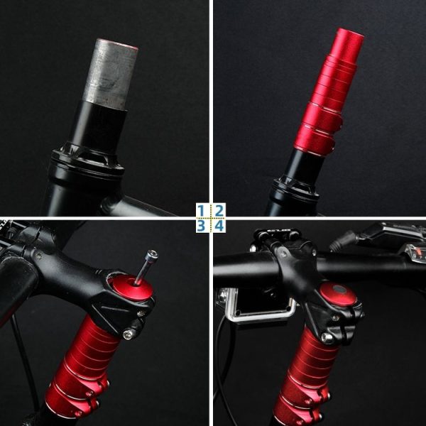 FMFXTR Mountain Bike Handlebar Aluminum Alloy Height Increaser, Increase Height: 11.4cm (Blue) - Image 7