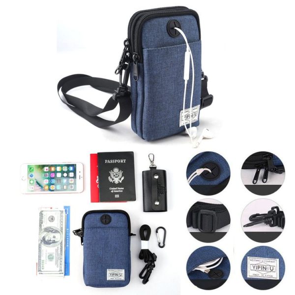 YIPINU Multifunctional Hanging Neck Mini Waterproof Mobile Phone Storage Bag (Black) - Image 3