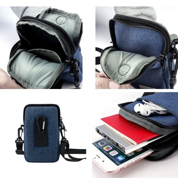 YIPINU Multifunctional Hanging Neck Mini Waterproof Mobile Phone Storage Bag (Black) - Image 4
