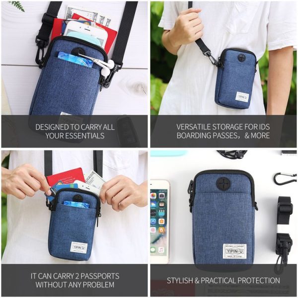 YIPINU Multifunctional Hanging Neck Mini Waterproof Mobile Phone Storage Bag (Black) - Image 5