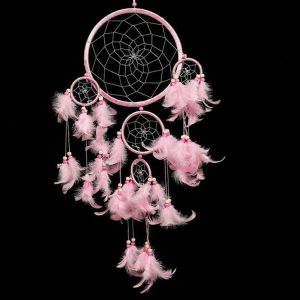 Creative Hand-Woven Crafts Dream Catcher Home Car Wall Hanging Decoration (Pink)