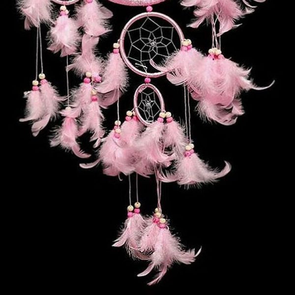 Creative Hand-Woven Crafts Dream Catcher Home Car Wall Hanging Decoration (Pink) - Image 3