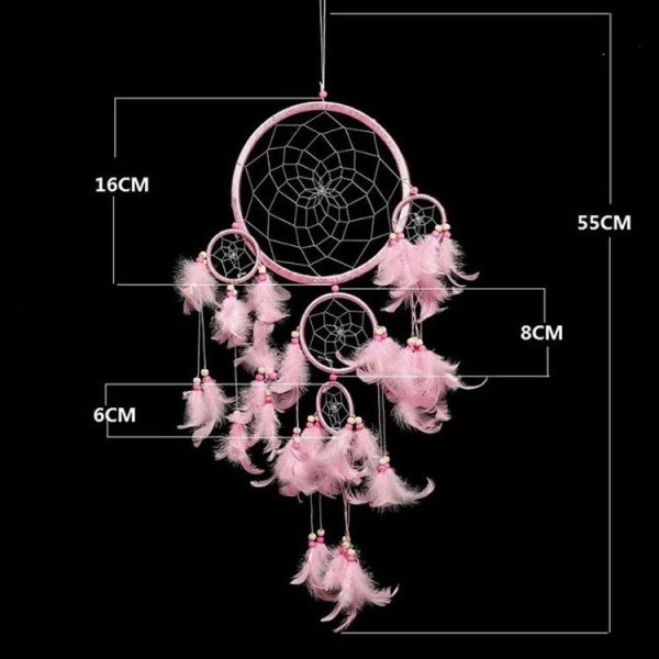 Creative Hand-Woven Crafts Dream Catcher Home Car Wall Hanging Decoration (Pink) - Image 5
