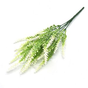Romantic Lavender Flower Silk Artificial Flowers Fake Flowers Grain Decorative Simulation Plants (White)
