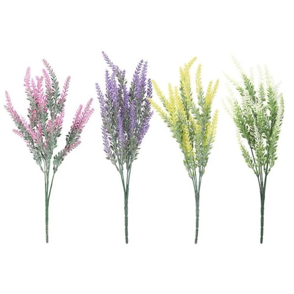 Romantic Lavender Flower Silk Artificial Flowers Fake Flowers Grain Decorative Simulation Plants (White) - Image 2