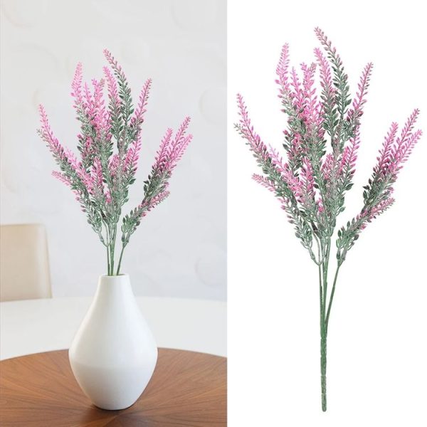 Romantic Lavender Flower Silk Artificial Flowers Fake Flowers Grain Decorative Simulation Plants (White) - Image 4