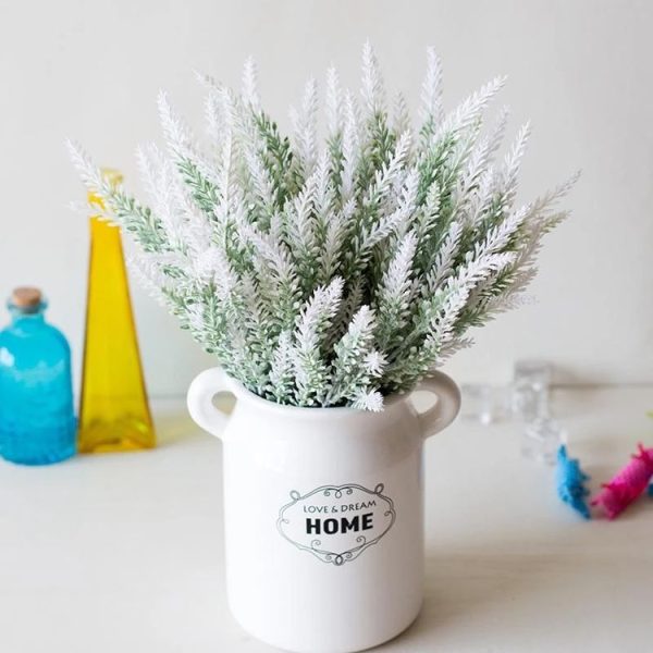 Romantic Lavender Flower Silk Artificial Flowers Fake Flowers Grain Decorative Simulation Plants (White) - Image 5