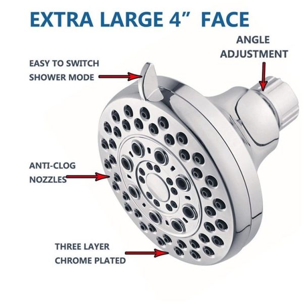 Adjustable High Pressure ABS Chrome Plate Wall-mounted Shower Head - Image 4