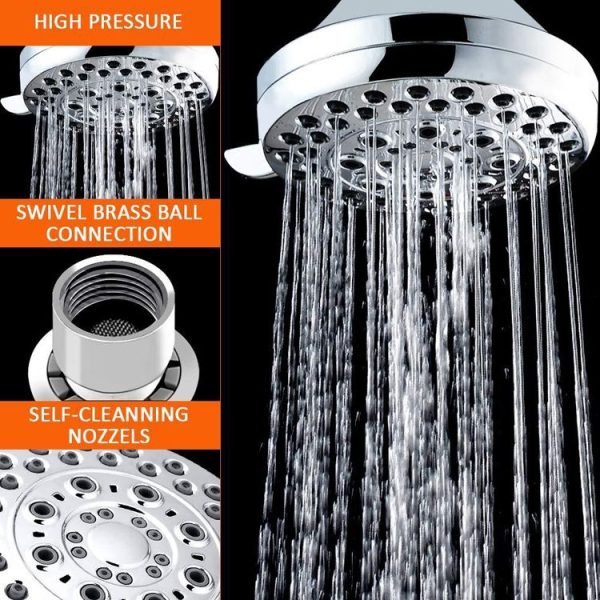 Adjustable High Pressure ABS Chrome Plate Wall-mounted Shower Head - Image 6
