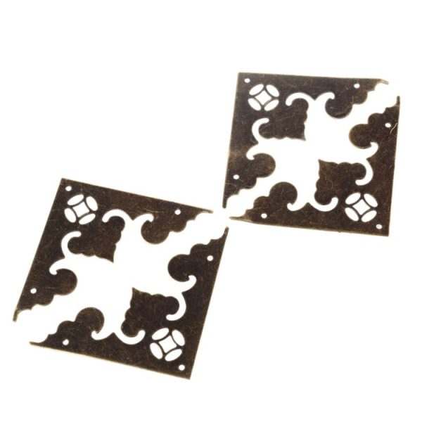 4pcs Antique Corner Bracket Jewelry Gift Box Wood Case Decorative Feet Leg Corner Decorative Protector Furniture Fittings - Image 4