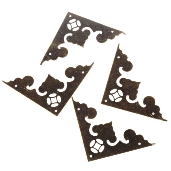 4pcs Antique Corner Bracket Jewelry Gift Box Wood Case Decorative Feet Leg Corner Decorative Protector Furniture Fittings - Image 5