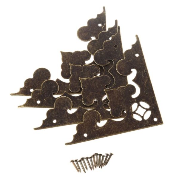 4pcs Antique Corner Bracket Jewelry Gift Box Wood Case Decorative Feet Leg Corner Decorative Protector Furniture Fittings - Image 6