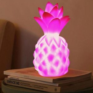 3 PCS Silicone Pineapple Desktop Decoration LED Night Light (Pink)