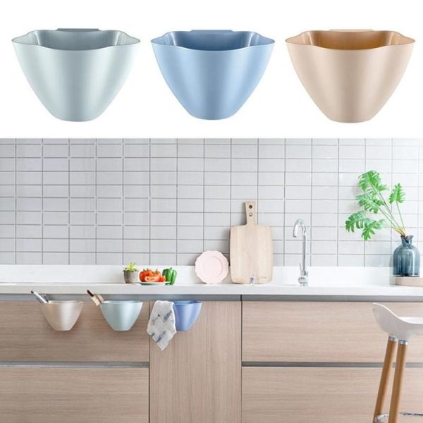 Kitchen Cupboard Back Garbage Bin Cabinet Door Garbage Trash Storage Hanging Trash Rack (Pink) - Image 6