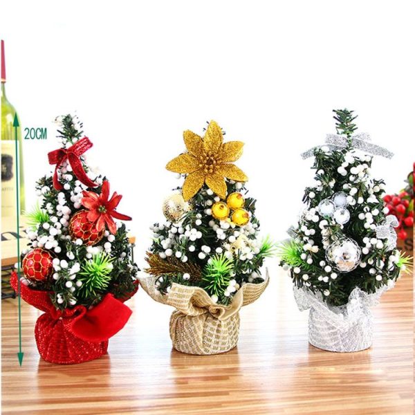 2 PCS Office Family Bedroom Desk Decorating Mini Christmas Tree Children Gifts (Silver) - Image 4