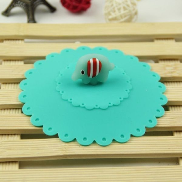 Cartoon Elephant Dustproof and Leakproof Silicone Cup Lid - Image 2