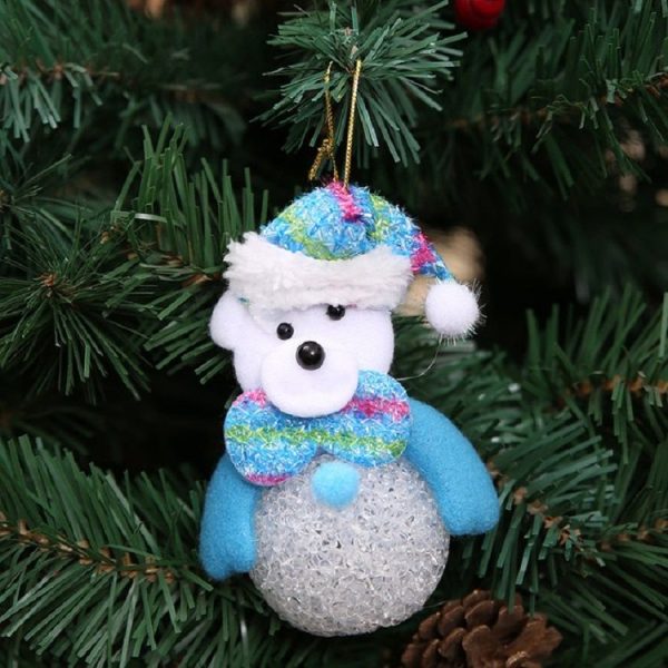 2 PCS Christmas Decorations Glow EVA Ornaments Christmas Tree Pendants (Bear) - Image 2