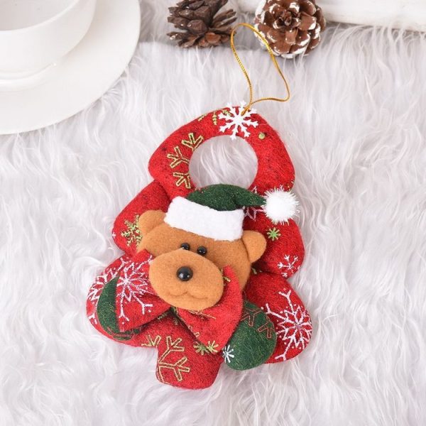 3 PCS Cute Non-woven Snowman Tree Hanging Christmas Ornaments (Bear) - Image 2