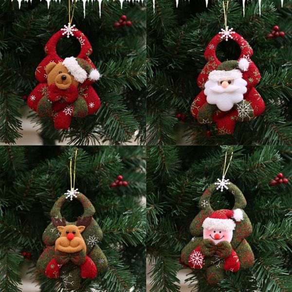 3 PCS Cute Non-woven Snowman Tree Hanging Christmas Ornaments (Bear) - Image 4