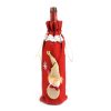 2 PCS Christmas Decorations Bar Christmas Eve Wine Set Creative Christmas Bottle Bag (Red)