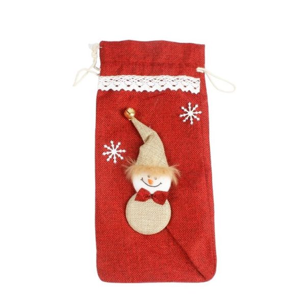 2 PCS Christmas Decorations Bar Christmas Eve Wine Set Creative Christmas Bottle Bag (Red) - Image 2