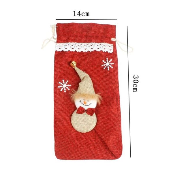 2 PCS Christmas Decorations Bar Christmas Eve Wine Set Creative Christmas Bottle Bag (Red) - Image 6