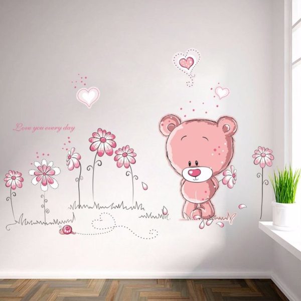 Removable PVC Cute Bear Animal Room Decorative Wall Sticker
