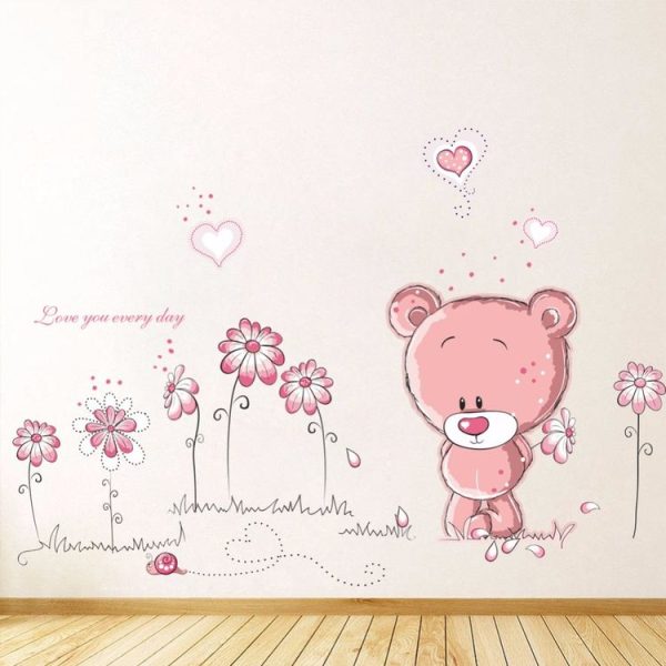 Removable PVC Cute Bear Animal Room Decorative Wall Sticker - Image 2