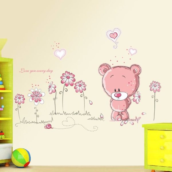 Removable PVC Cute Bear Animal Room Decorative Wall Sticker - Image 3