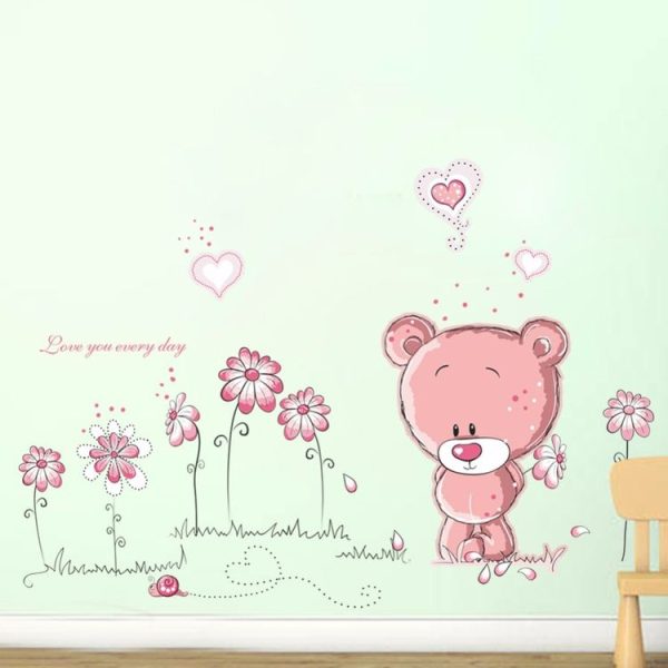 Removable PVC Cute Bear Animal Room Decorative Wall Sticker - Image 4