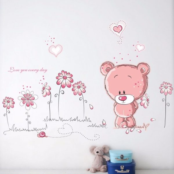 Removable PVC Cute Bear Animal Room Decorative Wall Sticker - Image 5