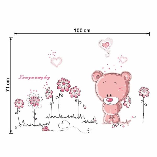 Removable PVC Cute Bear Animal Room Decorative Wall Sticker - Image 6