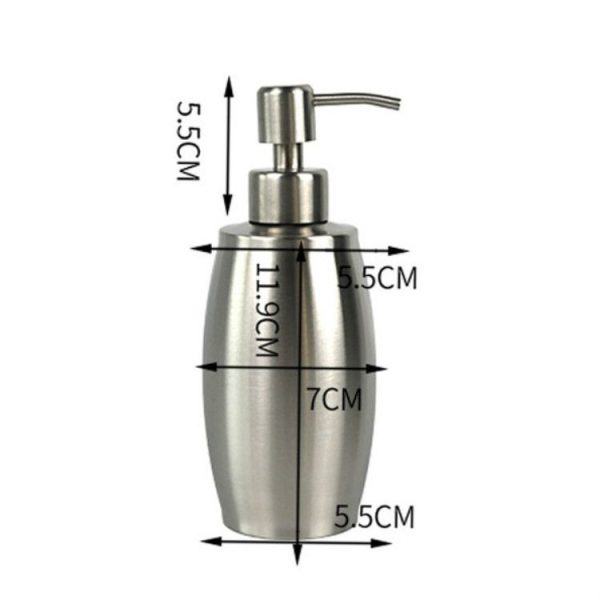 SH158 350ml Stainless Steel Soap Dispenser Oval Hand Sanitizer Bottle - Image 7