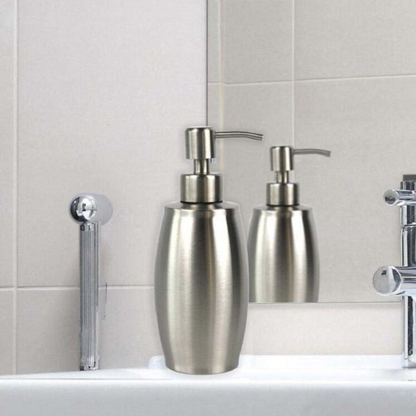 SH158 350ml Stainless Steel Soap Dispenser Oval Hand Sanitizer Bottle - Image 8