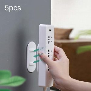 5pcs Outlet Holder Wall Mount Plug Board Socket Fixing Frame (White)